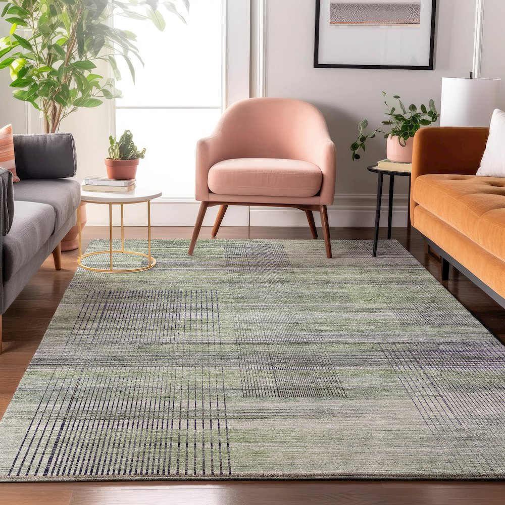 Premium Machine Washable Mayfield AMF819 Aloe 10' x 14' Rug