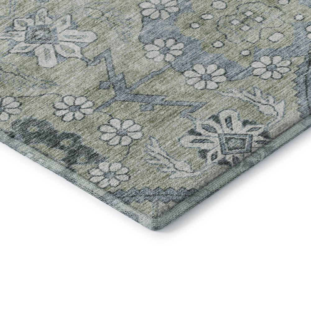 Premium Machine Washable Mayfield AMF841 Aloe 8' x 8' Round Rug