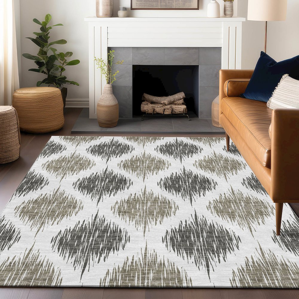 Premium Machine Washable Mayfield AMF848 Taupe 10' x 14' Rug
