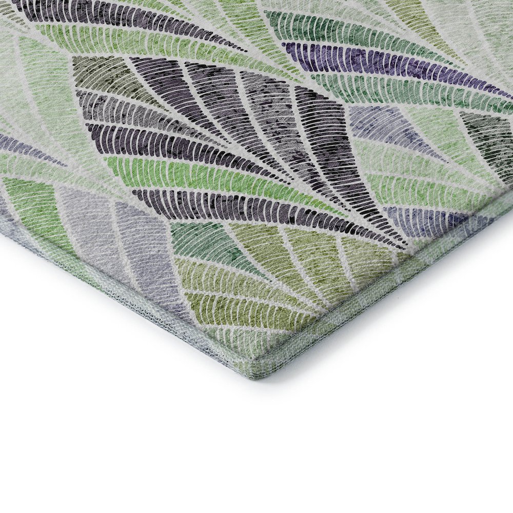 Premium Machine Washable Mayfield AMF851 Green 8' x 8' Round Rug