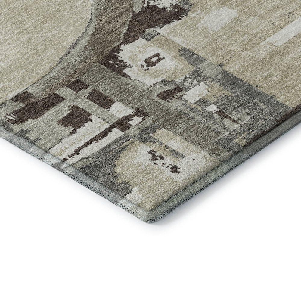 Premium Machine Washable Mayfield AMF855 Tan 8' x 8' Round Rug