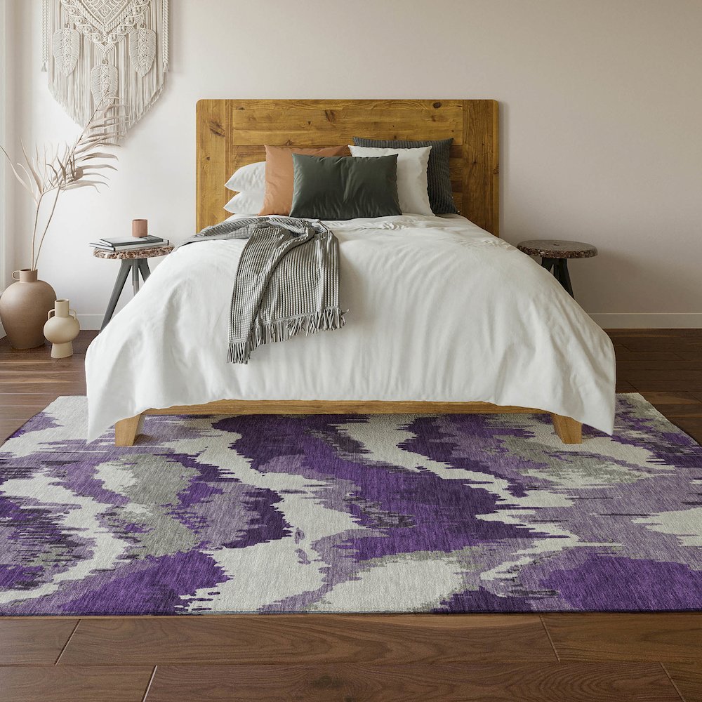 Premium Machine Washable Mayfield AMF865 Purple 10' x 14' Rug