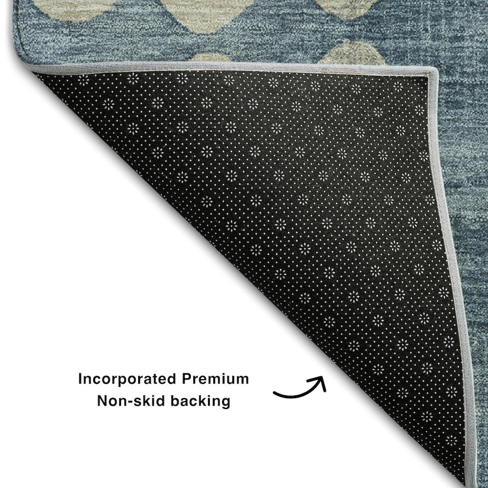 Premium Machine Washable Mayfield AMF869 Denim 8' x 8' Round Rug
