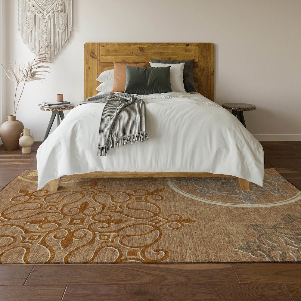 Premium Machine Washable Mayfield AMF874 Terracotta 10' x 14' Rug
