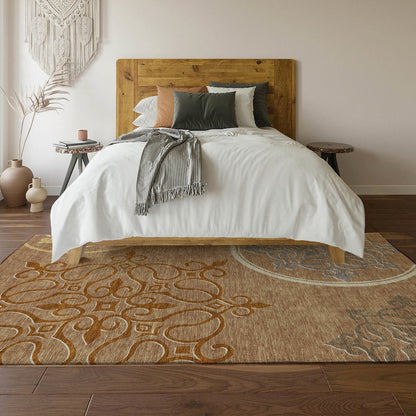 Premium Machine Washable Mayfield AMF874 Terracotta 10' x 14' Rug