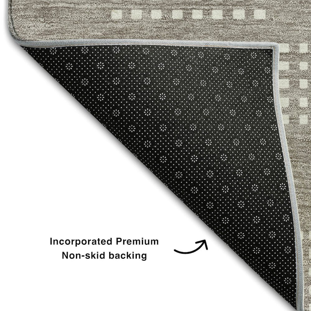 Premium Machine Washable Mayfield AMF890 Taupe 8' x 8' Round Rug