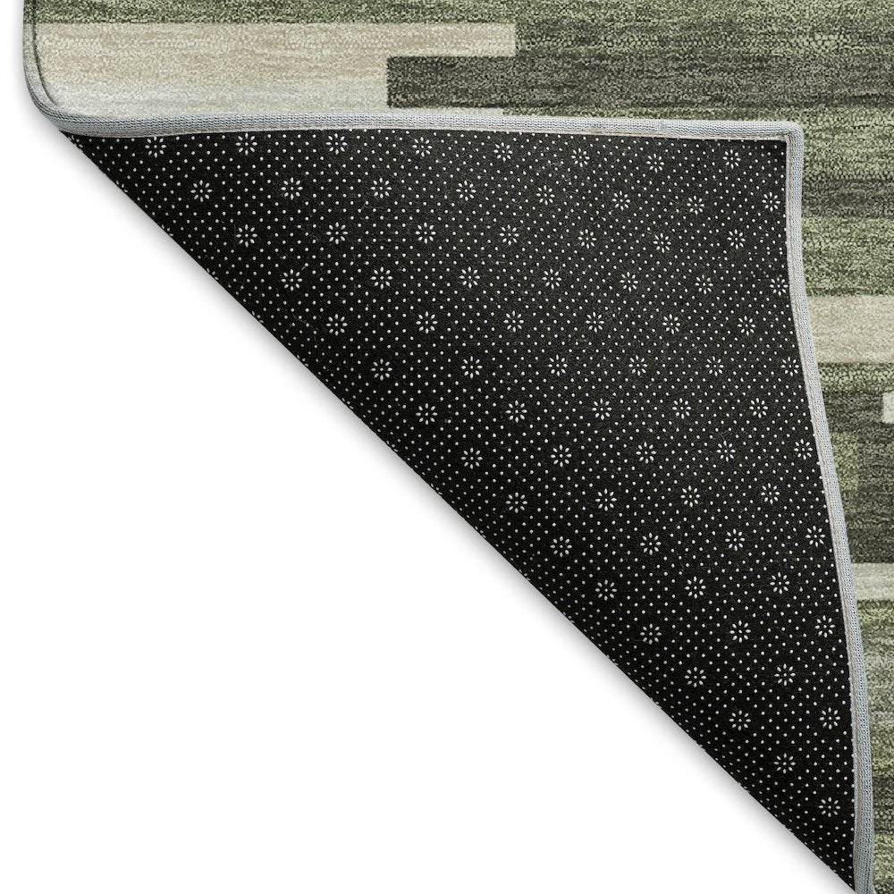 Premium Machine Washable Mayfield AMF894 Olive 8' x 8' Round Rug