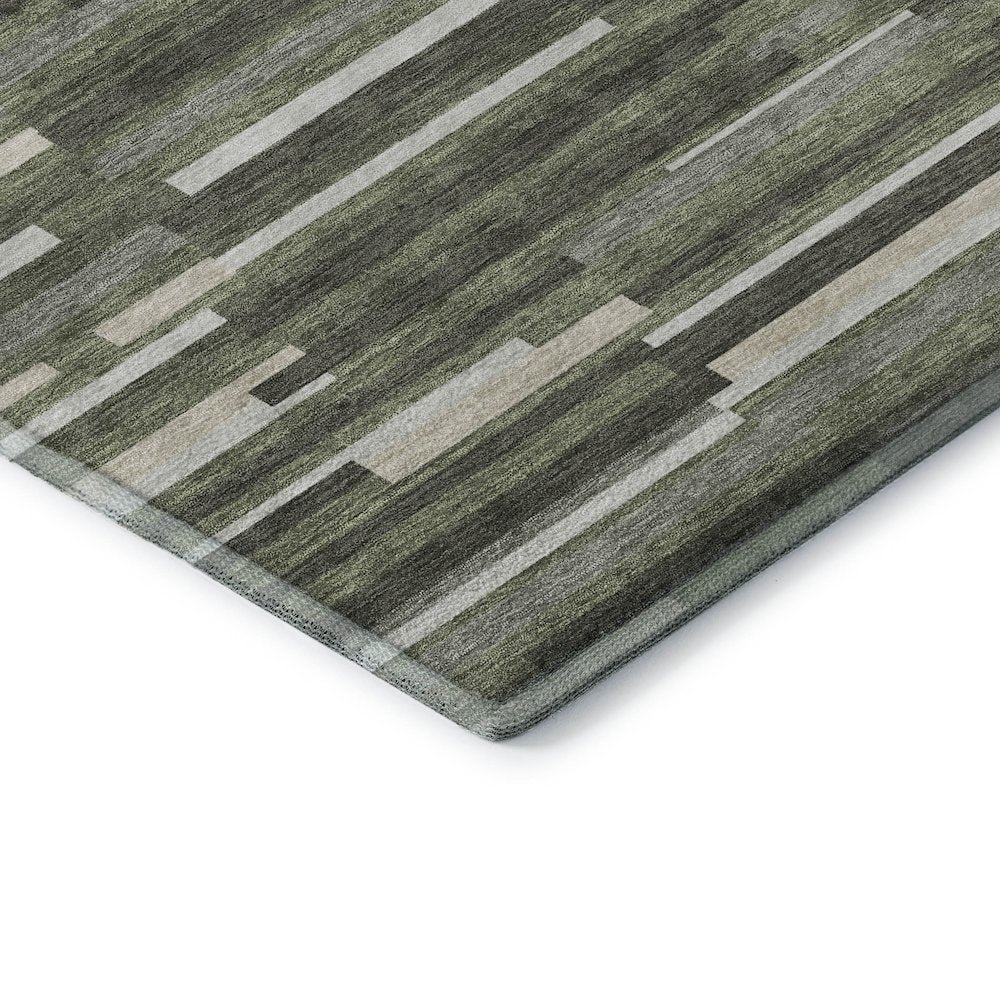 Premium Machine Washable Mayfield AMF894 Olive 8' x 8' Round Rug