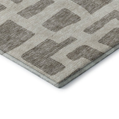Premium Machine Washable Mayfield AMF903 Taupe 8' x 8' Round Rug