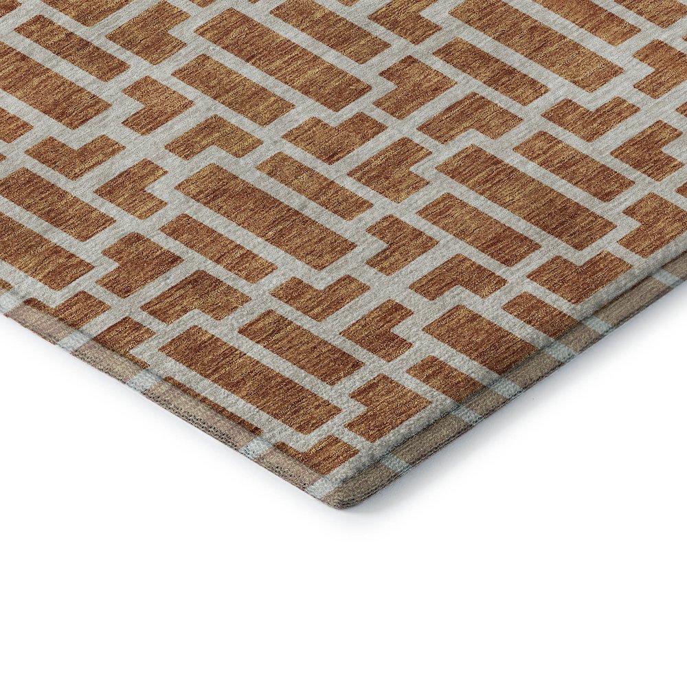 Premium Machine Washable Mayfield AMF916 Terracotta 8' x 8' Round Rug