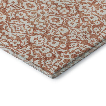Premium Machine Washable Mayfield AMF920 Coral 8' x 8' Round Rug