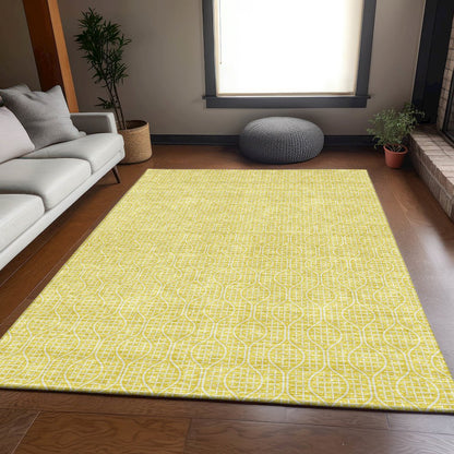 Premium Machine Washable Mayfield AMF926 Yellow 10' x 14' Rug