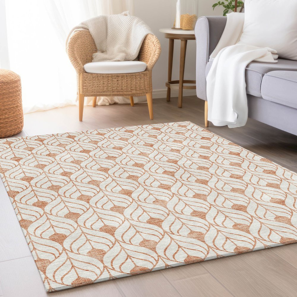 Premium Machine Washable Mayfield AMF927 Salmon 10' x 14' Rug