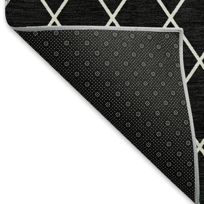 Premium Machine Washable Mayfield AMF932 Black 8' x 8' Round Rug