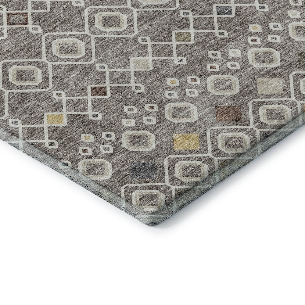 Premium Machine Washable Mayfield AMF938 Taupe 8' x 8' Round Rug