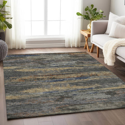 Premium Machine Washable Mayfield AMF942 Graphite 10' x 14' Rug
