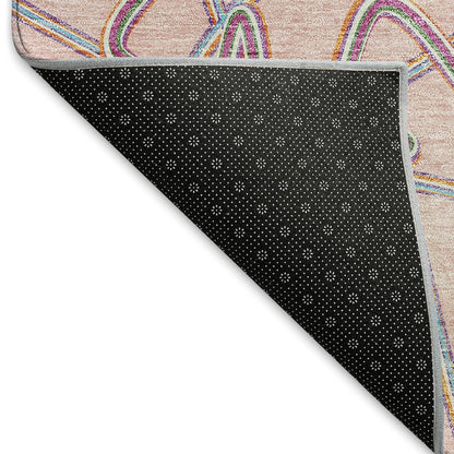Premium Machine Washable Mayfield AMF947 Pink 8' x 8' Round Rug