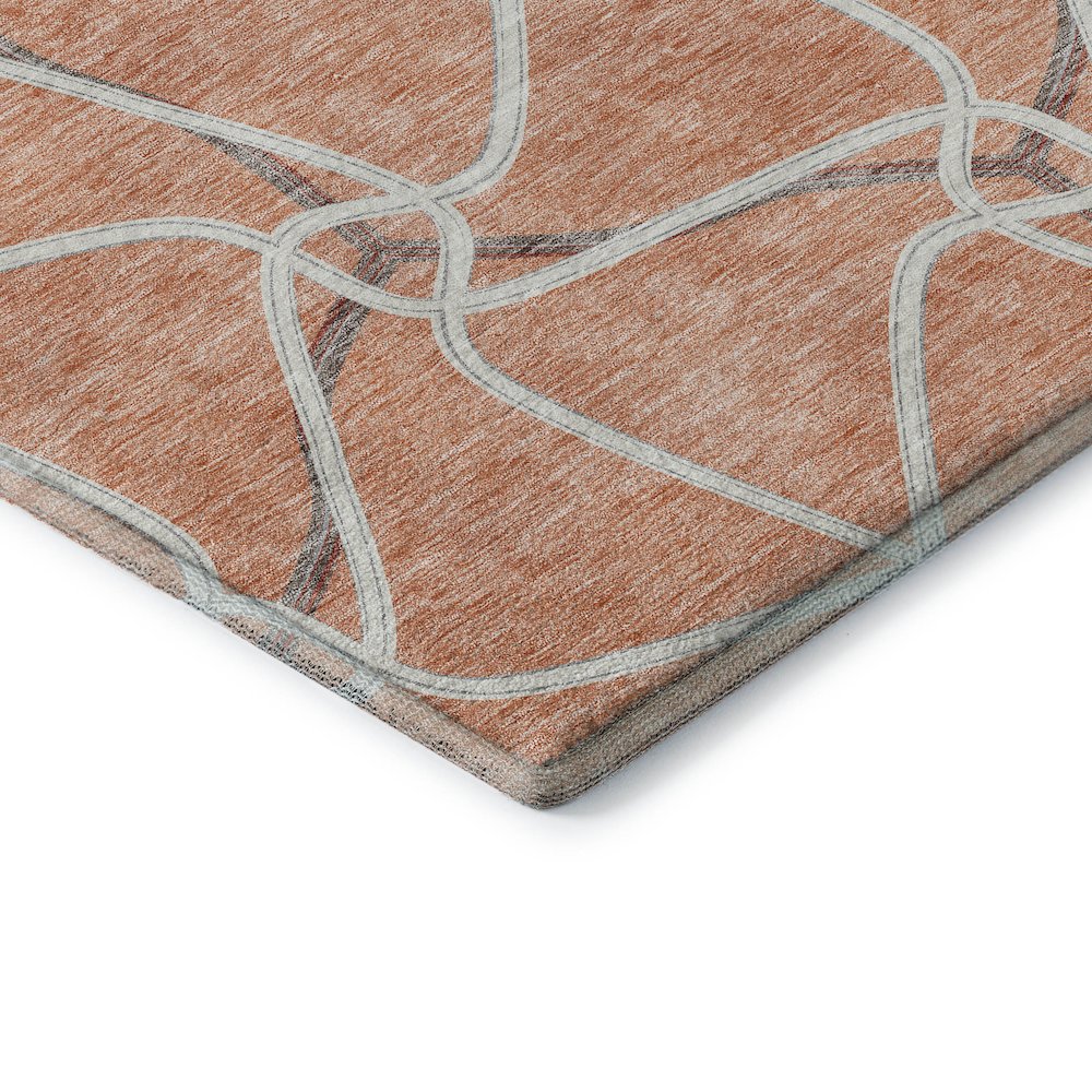 Premium Machine Washable Mayfield AMF948 Salmon 8' x 8' Round Rug