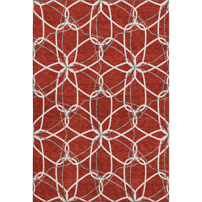 Premium Machine Washable Mayfield AMF950 Red 10' x 14' Rug