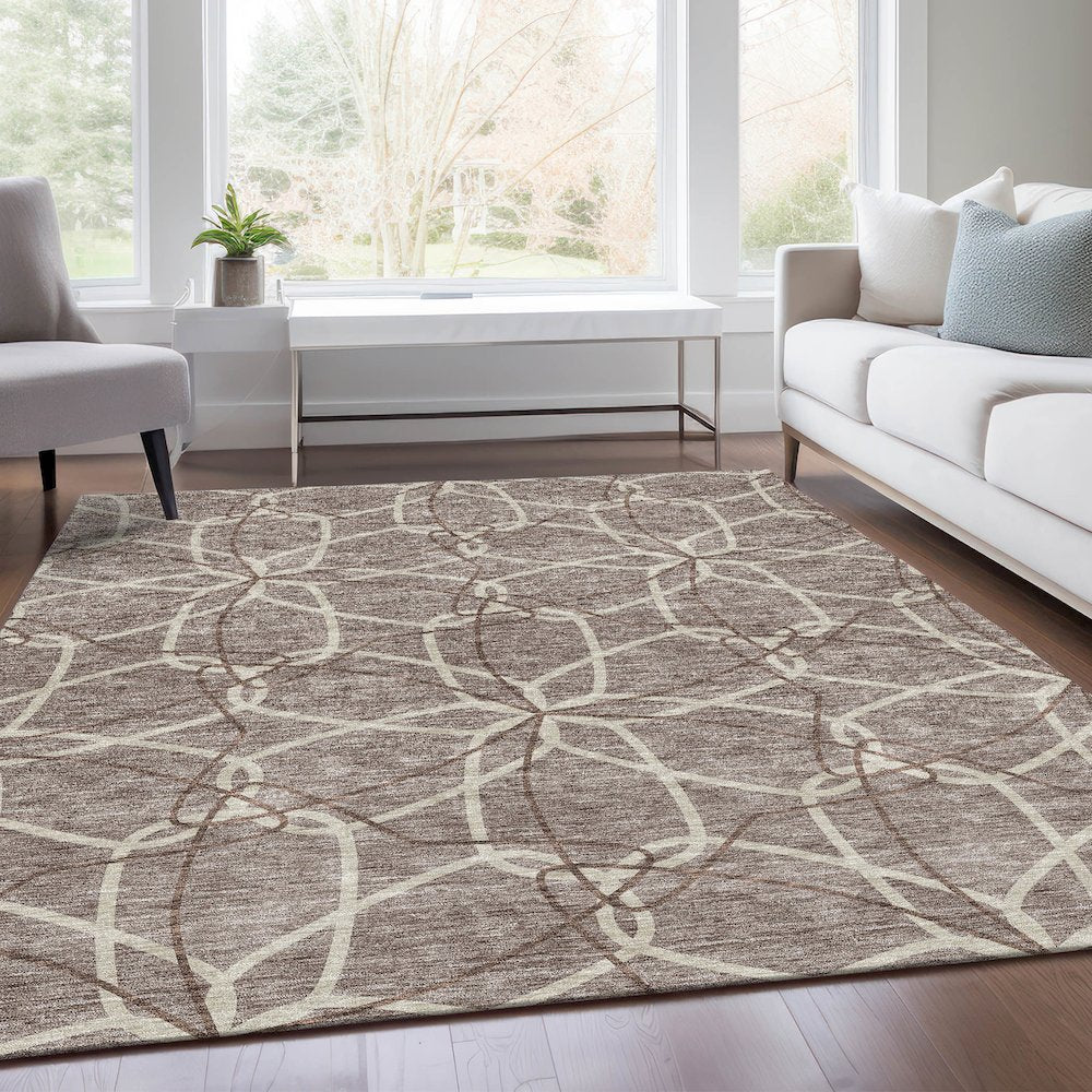 Premium Machine Washable Mayfield AMF950 Taupe 10' x 14' Rug