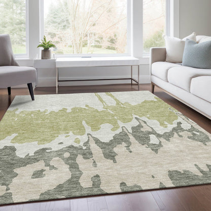 Premium Machine Washable Mayfield AMF961 Aloe 10' x 14' Rug