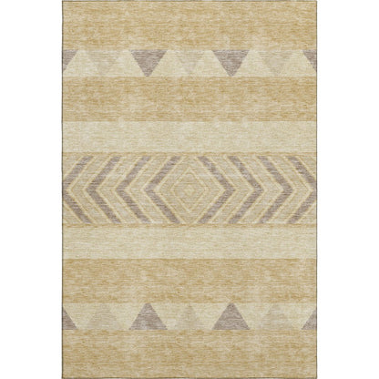 Premium Machine Washable Mayfield AMF965 Gold 10' x 14' Rug