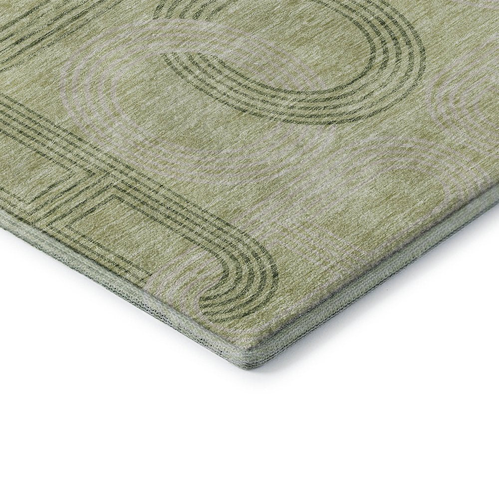 Premium Machine Washable Mayfield AMF967 Aloe 8' x 8' Round Rug
