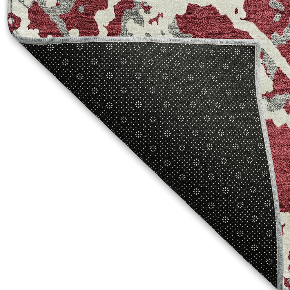 Premium Machine Washable Mayfield AMF969 Burgundy 8' x 8' Round Rug