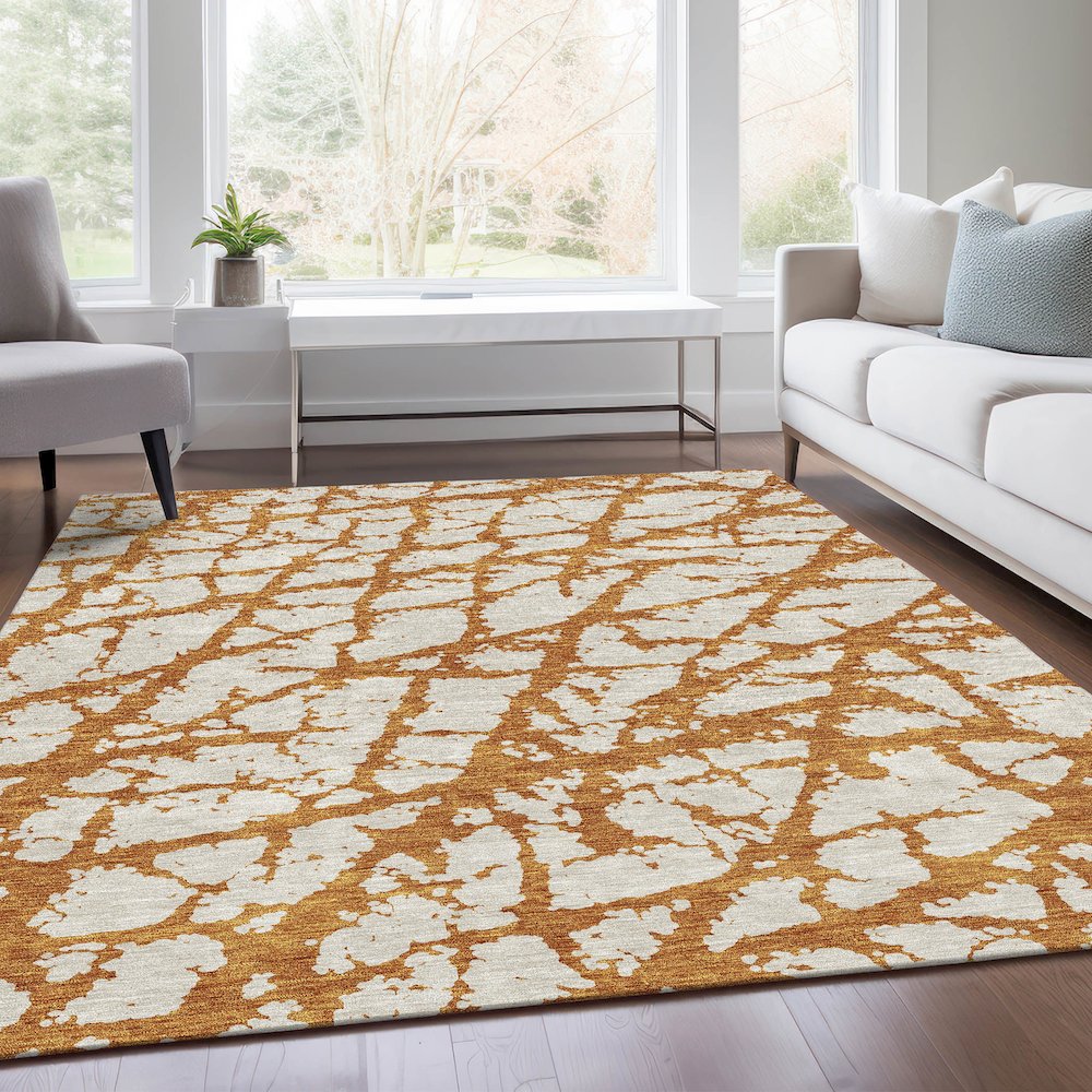 Premium Machine Washable Mayfield AMF972 Copper 10' x 14' Rug