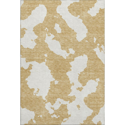 Premium Machine Washable Mayfield AMF975 Gold 10' x 14' Rug