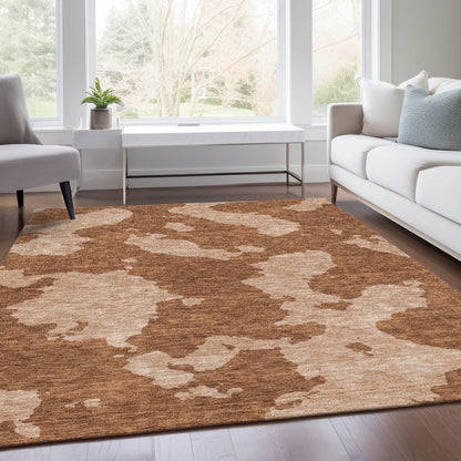 Premium Machine Washable Mayfield AMF975 Terracotta 10' x 14' Rug