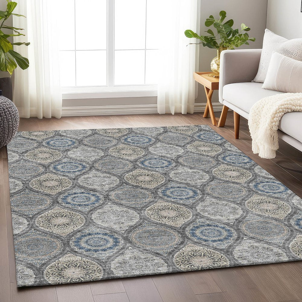 Premium Machine Washable Mayfield AMF976 Gray 10' x 14' Rug
