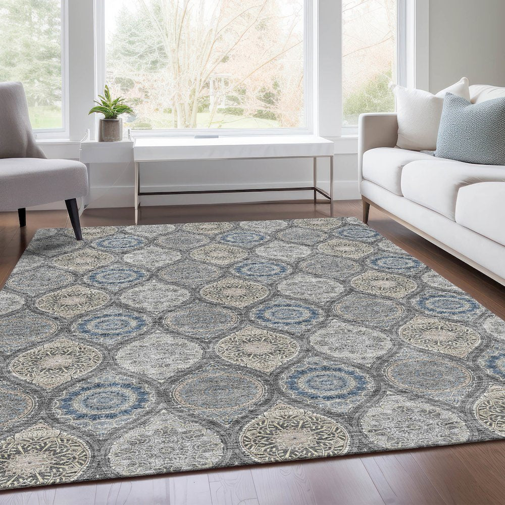 Premium Machine Washable Mayfield AMF976 Gray 10' x 14' Rug