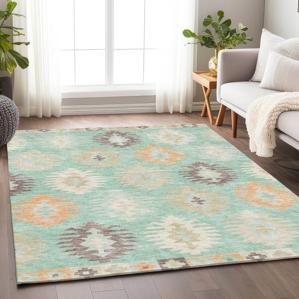 Premium Machine Washable Mayfield AMF983 Mint 10' x 14' Rug
