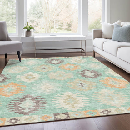 Premium Machine Washable Mayfield AMF983 Mint 10' x 14' Rug