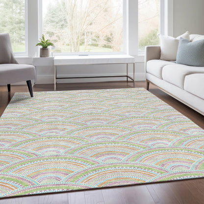 Premium Machine Washable Mayfield AMF984 Pearl 10' x 14' Rug