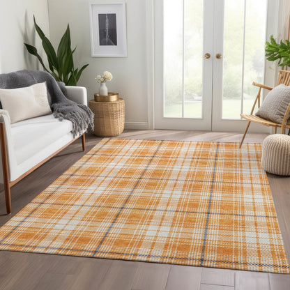 Premium Machine Washable Mayfield AMF993 Orange 10' x 14' Rug