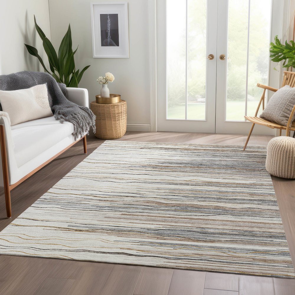 Premium Machine Washable Mayfield AMF996 Ivory 10' x 14' Rug