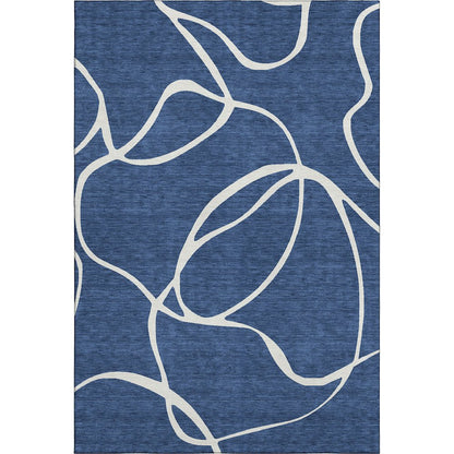 Premium Machine Washable Mayfield AMF999 Navy 10' x 14' Rug