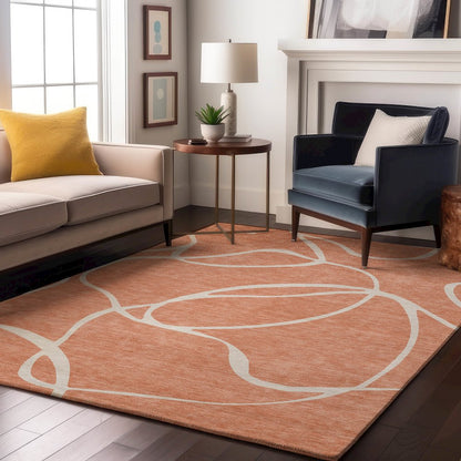 Premium Machine Washable Mayfield AMF999 Salmon 10' x 14' Rug