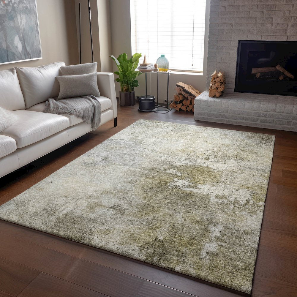 Luxury Washable Indoor/Outdoor Bresca Wheat 10' x 14' Rug