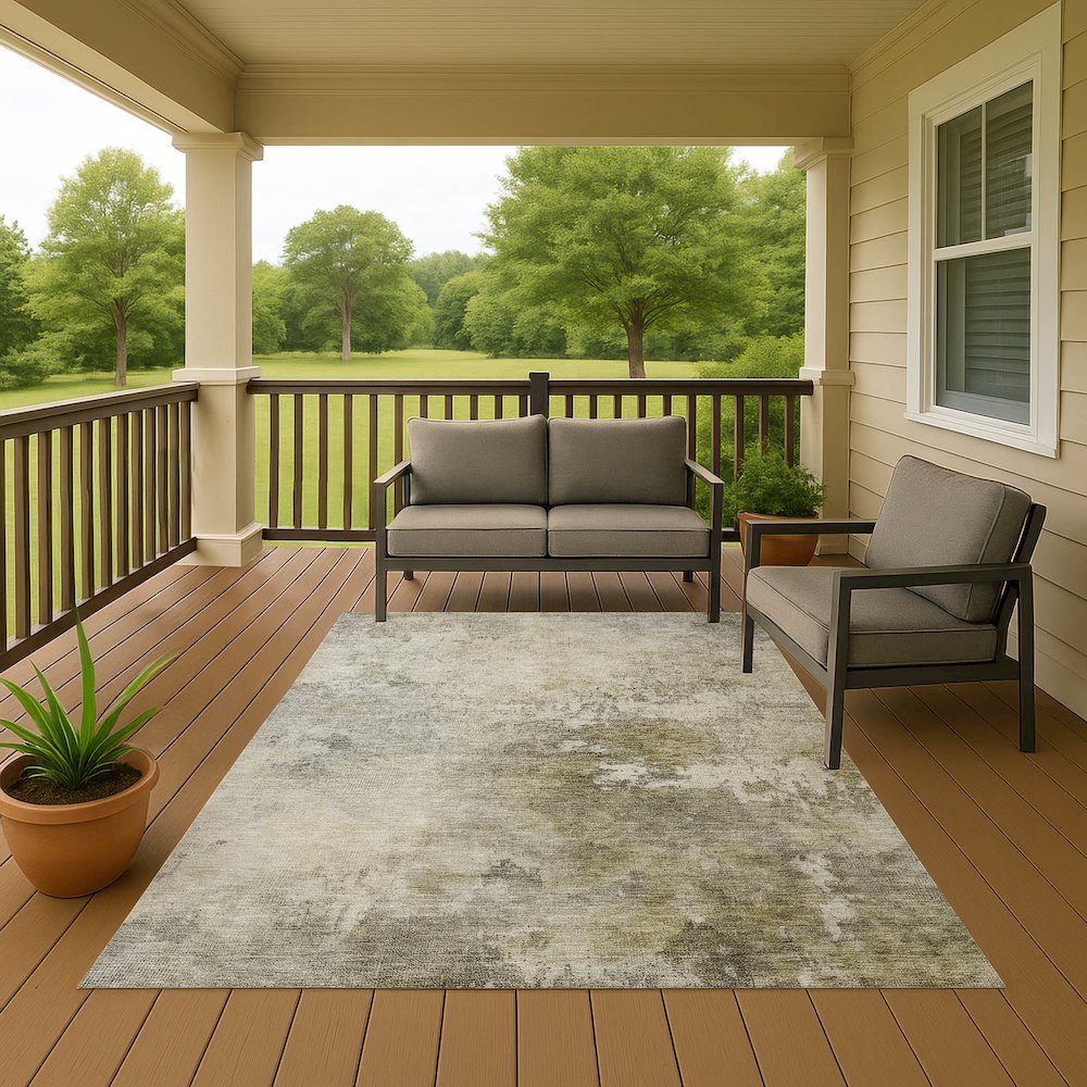 Luxury Washable Indoor/Outdoor Bresca Wheat 10' x 14' Rug