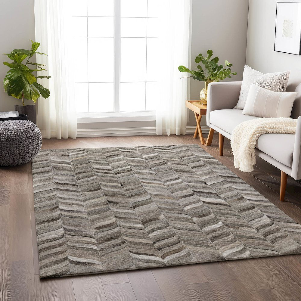 Luxury Washable Indoor/Outdoor Bozeman Gray 10' x 14' Rug