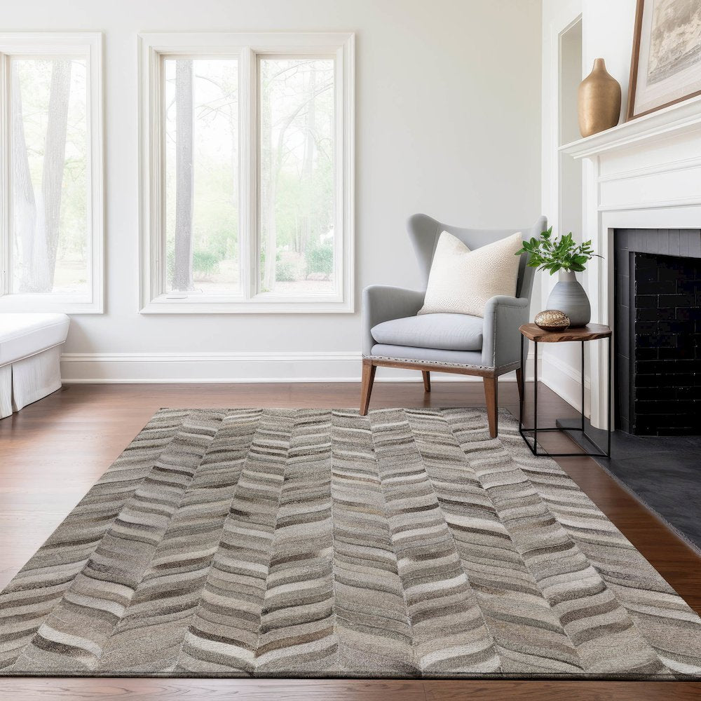 Luxury Washable Indoor/Outdoor Bozeman Gray 10' x 14' Rug
