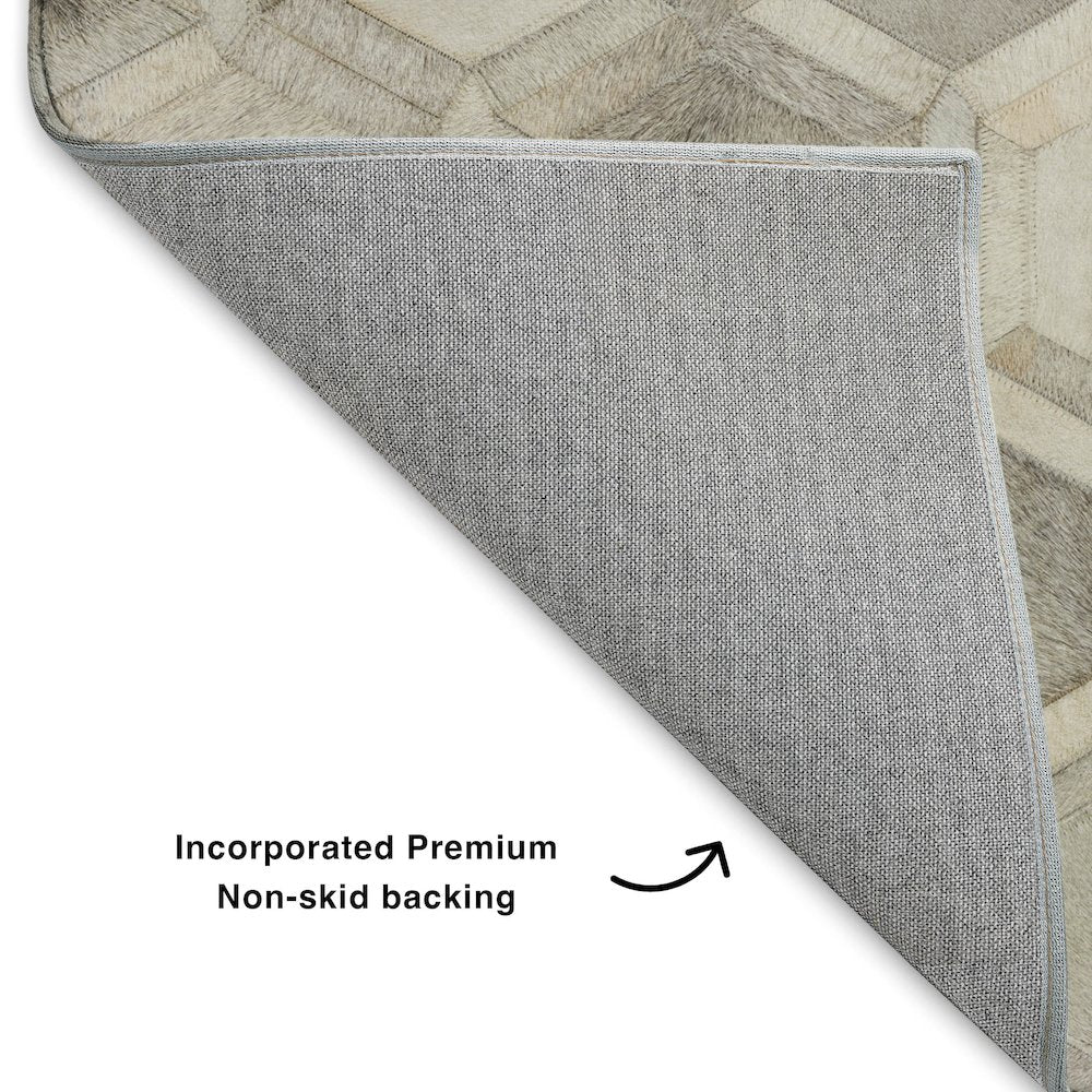 Luxury Washable Indoor/Outdoor Bozeman Gray 8' x 8' Round Rug