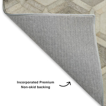 Luxury Washable Indoor/Outdoor Bozeman Gray 8' x 8' Round Rug