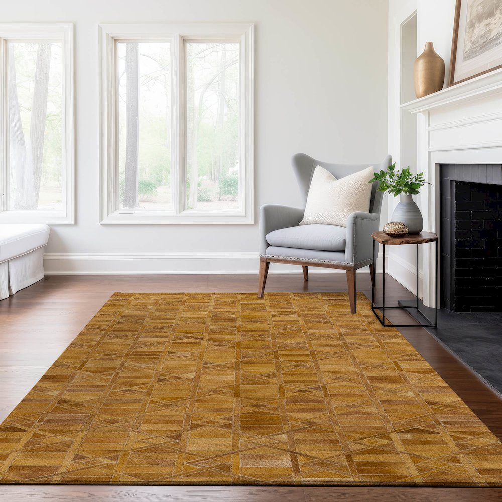 Luxury Washable Indoor/Outdoor Bozeman Rust 10' x 14' Rug