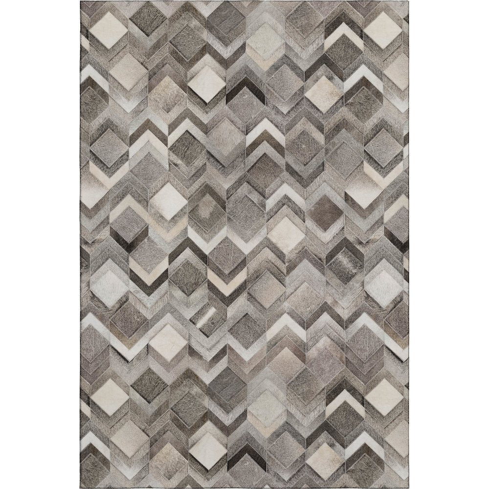 Luxury Washable Indoor/Outdoor Bozeman Gray 10' x 14' Rug