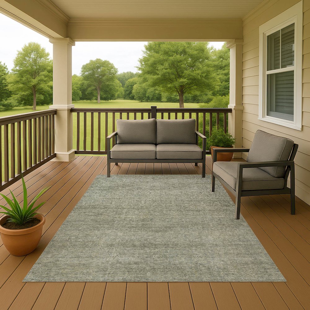 Luxury Washable Indoor/Outdoor Burano Sage 10' x 14' Rug