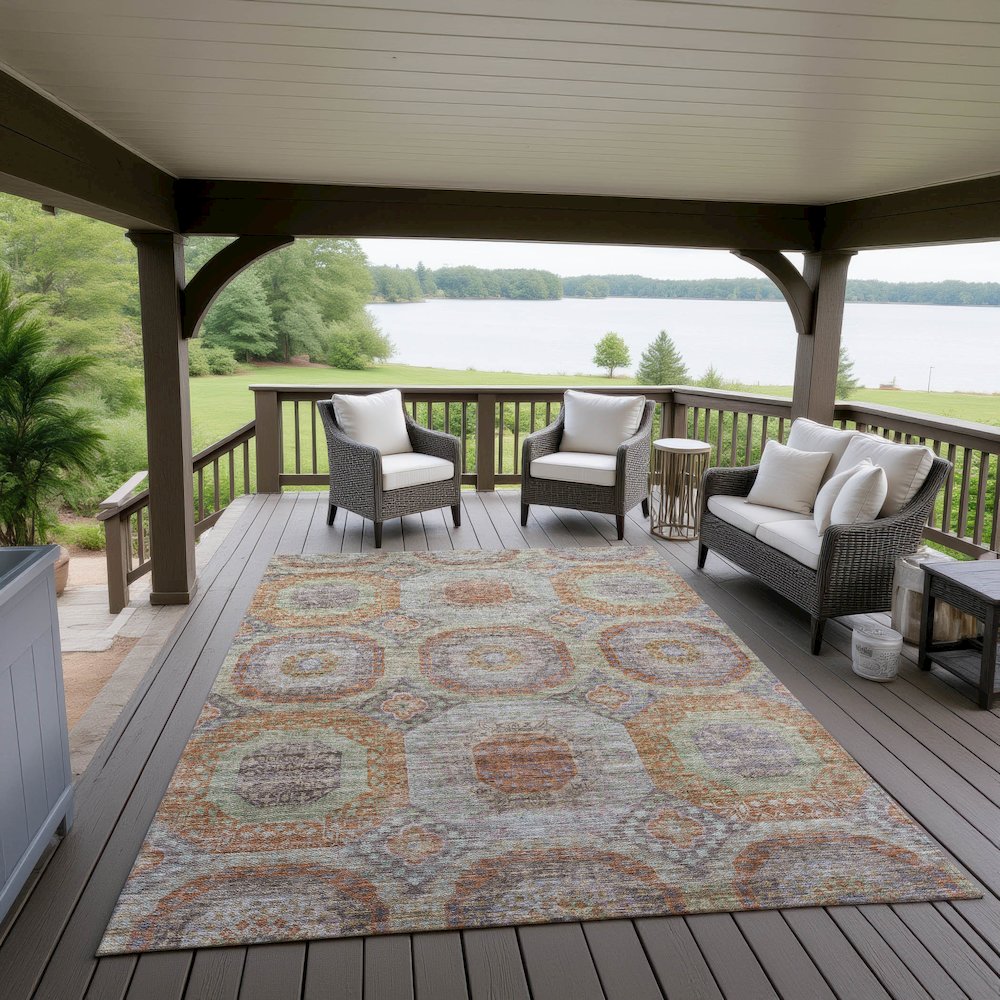 Indoor/Outdoor Karaj Paprika 10' x 14' Rug